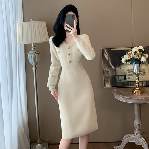 法式名媛风收腰内搭毛衣打底裙