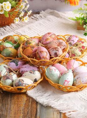 2025 Easter Day Colorful Egg Hanging Pendants Creative Weavi