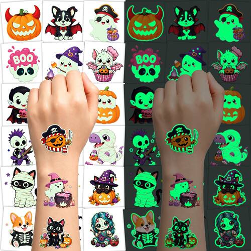 New 216 PCS Halloween Tattoos, Halloween Party Favors Bulk G