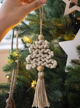 Christmas Handmade Ornament Hanging For Home Hand Woven Macr