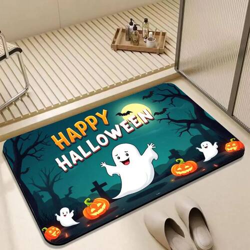 Halloween Bathroom Carpet, Festive Decoration Atmosphere Car