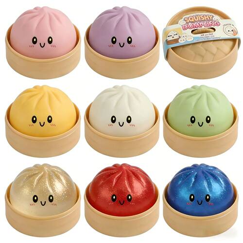 Giant Squishies Dumpling Bun Toy, Slow Rising Glitter Dumpli