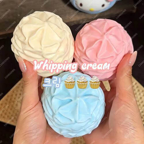 Crunchy Whipping Cream Stress Ball Squishy Toys Moldable Whi