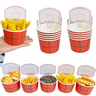 Basketball Paper Snack Bowls Disposable Dessert Food Paper C