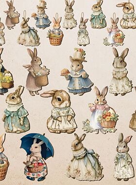 24Pcs Easter Ornaments Easter Tree Decorations Hanging Bunny