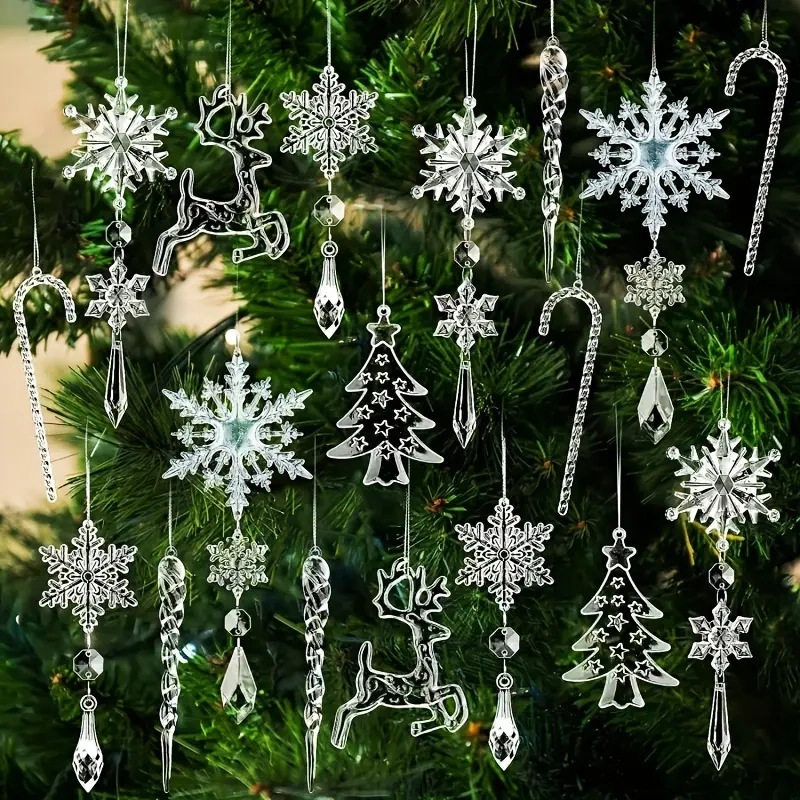 18-piece Set Of Fawn Scepter Christmas Decorations Snowflake
