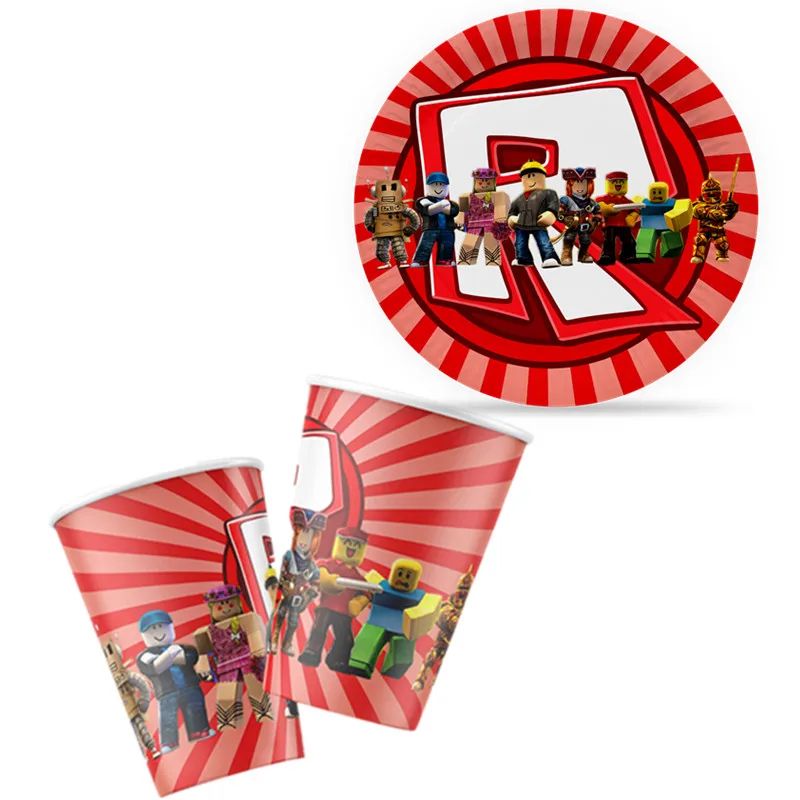 Robot Happy Birthday Decoration Tableware Set Paper Plate Cu