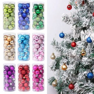 24pcs 3cm Plastic DIY Gifts Crafts Drop Pendant Christmas Tr