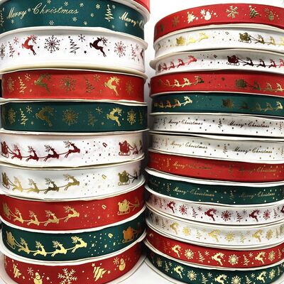 5yards 10mm 15mm 25mm Christmas Ribbon Printed Christmas Pol