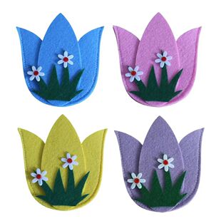 Egg Non Floral Bag Cutlery Easter Fabric woven Gifts 4PCS