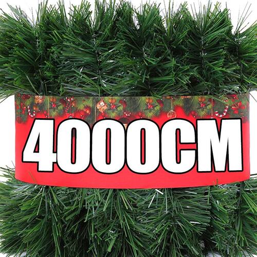 40/2m Christmas Tel Ribbons Garland Green Cane Wreath Xmas T