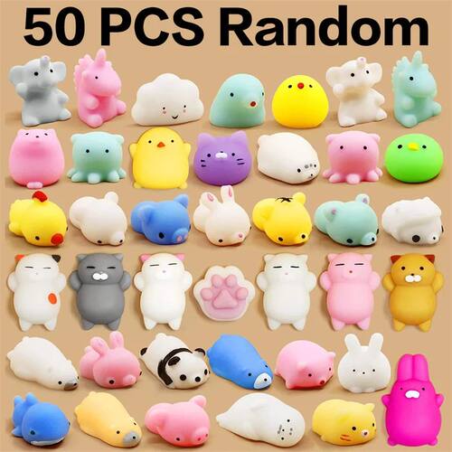 50-5PCS Mochi Squishies Kawaii Anima Squishy Toys For  Antis