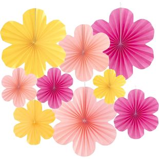 9Pcs/Set Easter Themed Hanging Paper Flowers Party Decoratio