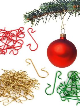 50pcs Christmas Ornaments Metal S-Shaped Hooks Holder Christ