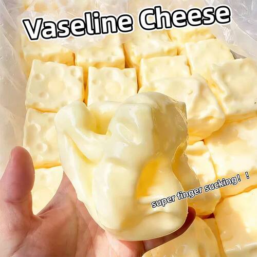 ? Squishy Cheese Cube Stress Ball Squeeze Toys Vaseline Plas