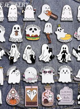 Halloween Punk Ghost Collected Enamel Pin Spooky Boo With Bl