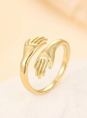 Open Hug Ring, Love Romantic Hug Open, Anniversary Jewelry G
