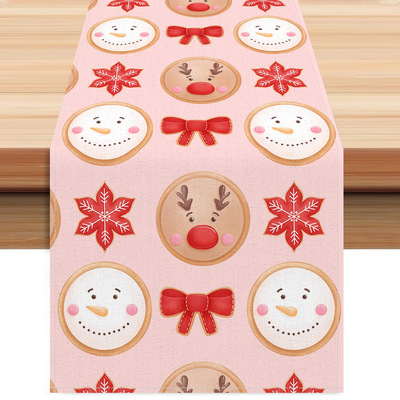 Christmas Pink Gingerbread Man Table Runner Christmas Holida