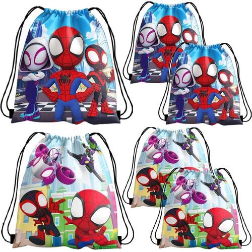 1/4/12Pc Cute Spider Nonwoven Loot Bag Drawstring Pockets Bi
