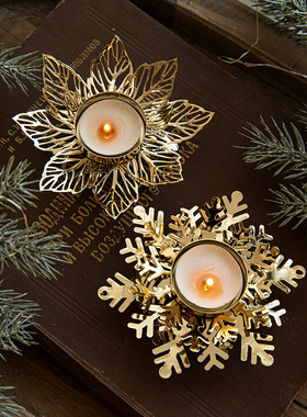Christmas Golden Iron Candlestick Table Decoration Christmas