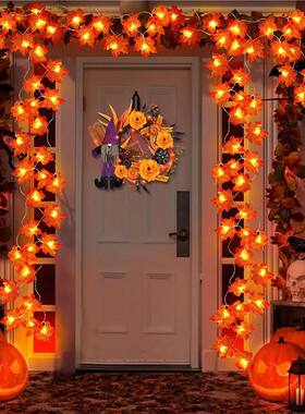 2/3/6M Halloween LED Lights String,Artificial Maple Leaf Lan