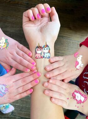10 sheets Unicorn Fake Tattoo Stickers Cartoon Temporary Tat