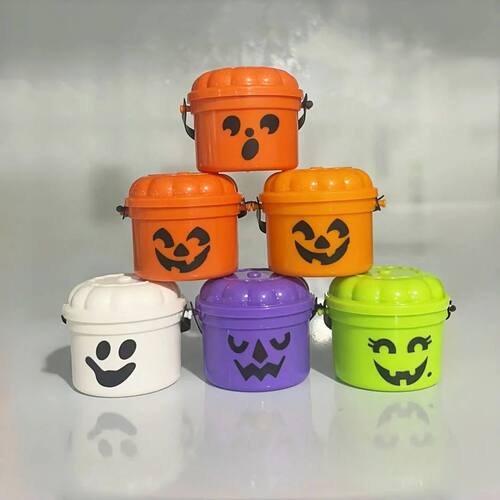 6PC Halloween Pumpkin Mini Bucket - Suitable for Candy and P