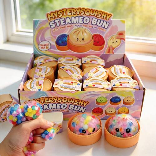 New Colorful Glitter Bead Filled Dumpling Squishy, Blind Box