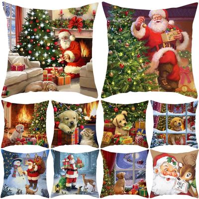 Christmas Cushion Cover Xmas Decorations For Home 2025 Merry