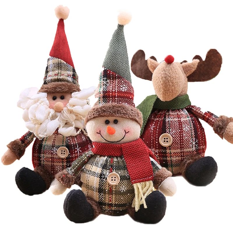 Snowman Doll Merry Chirstmas Decor for Home Table 2023 Elk D