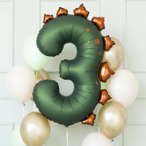 40-inch Dinosaur Number Balloons, Perfect for Dinosaur Third