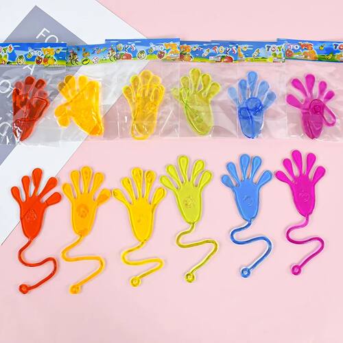 10-50 Pcs Kids Funny Sticky Hands Toy Palm Elastic Sticky Sq
