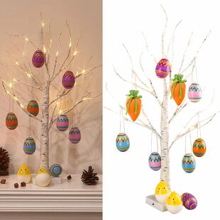 1set Easter Twinkling Tree Bonsai Birch Tree Easter