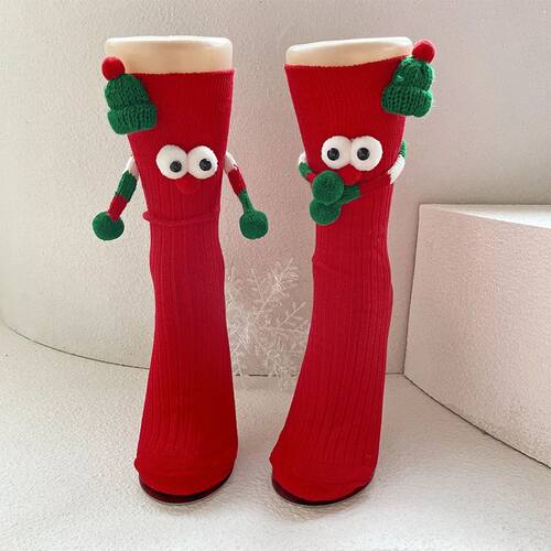 Christmas cartoon socks cute mid tube socks fashionable and