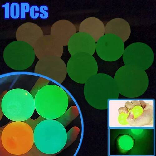1/10Pcs Luminous Balls High Bounce Glow in the Dark Ball Sti