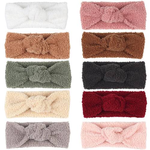 Baby Head Bands Teddy Fabric Headband Girl Hairband Knot Top