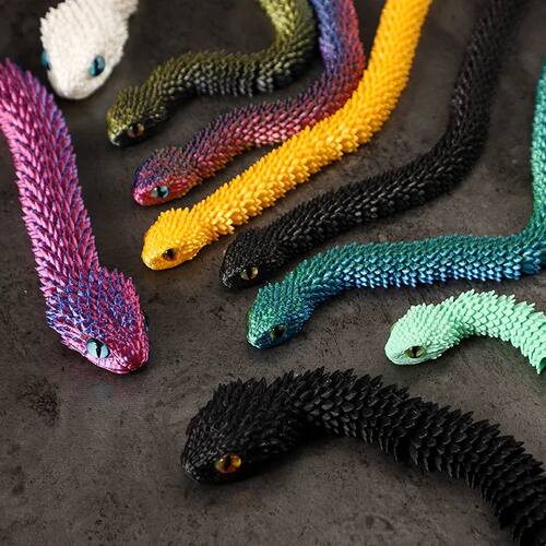 3D Printed Snake Movable Joint Fidget Toy Figurine Simulatio