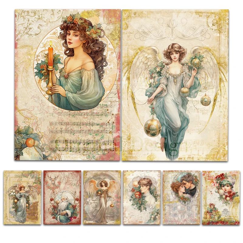 Rice Paper Original Design WuleeGifts Christmas A Retro Scra