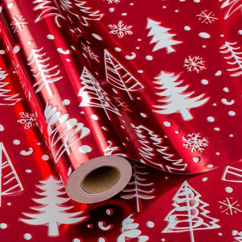 1 Roll Christmas Red Wrapping Paper 17 In X 33 Ft Luxury Met