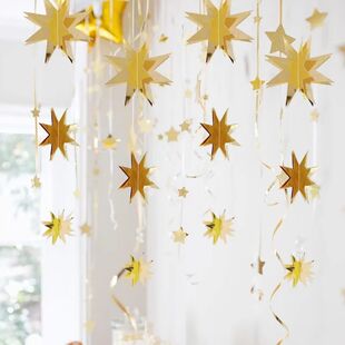 Gold Black Silver Twinkle Star Birthday Party Decorations Ha