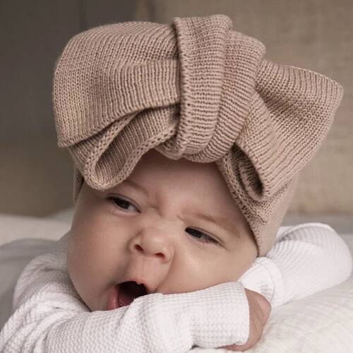 Striped Knitted Large Bow Headband NewbornHair Accessory Pro