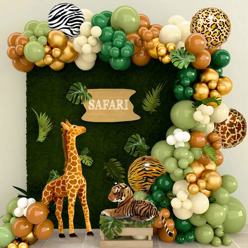 Jungle Animal Balloon Garland Arch Kit 1st Birthday Party De
