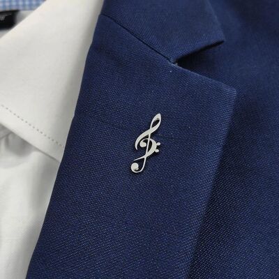 Fashionable music symbol brooch stainless steel lapel pin, m