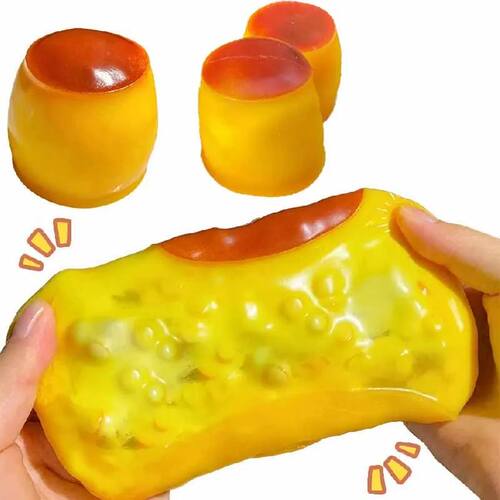 Crunchy Squishy Caramel Pudding Stress Ball Fidget Toys Food