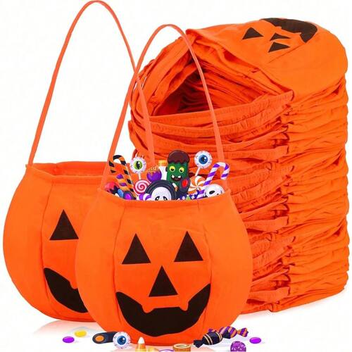 1/3/5/10Pcs Halloween Pumpkin Bags Handheld Non-woven Fabric
