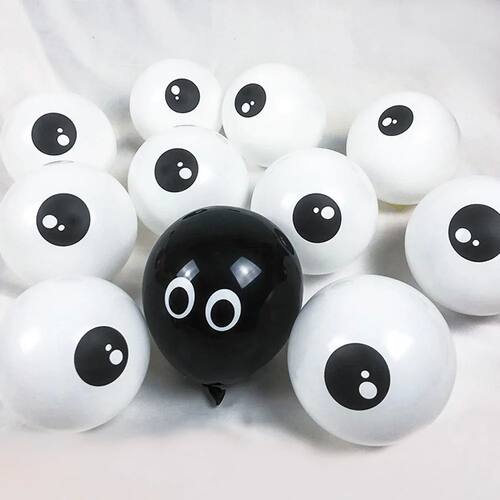 50/30/20/10Pcs 5inch White Eyes Balloons Halloween Balloons