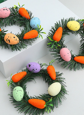 2025 Easter Wreath Egg Carrot Home Decoration Door Hanging N