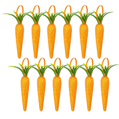 Easter Carrot 13cm Foam Glitter Radish Hanging Easter Party