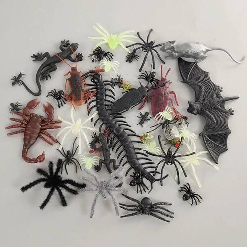 1Set Simulation Plastic Spider Bat Insect Bugs for Halloween