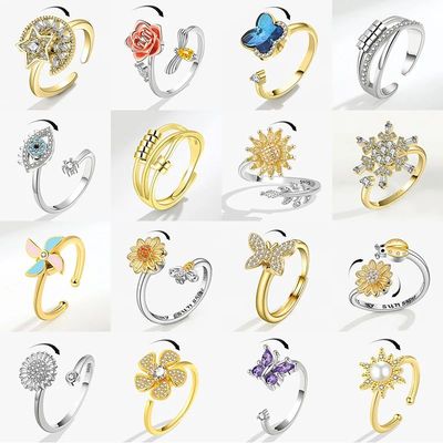 Multiple Style Anxiety Ring Fidget Spinner Rings for Women S